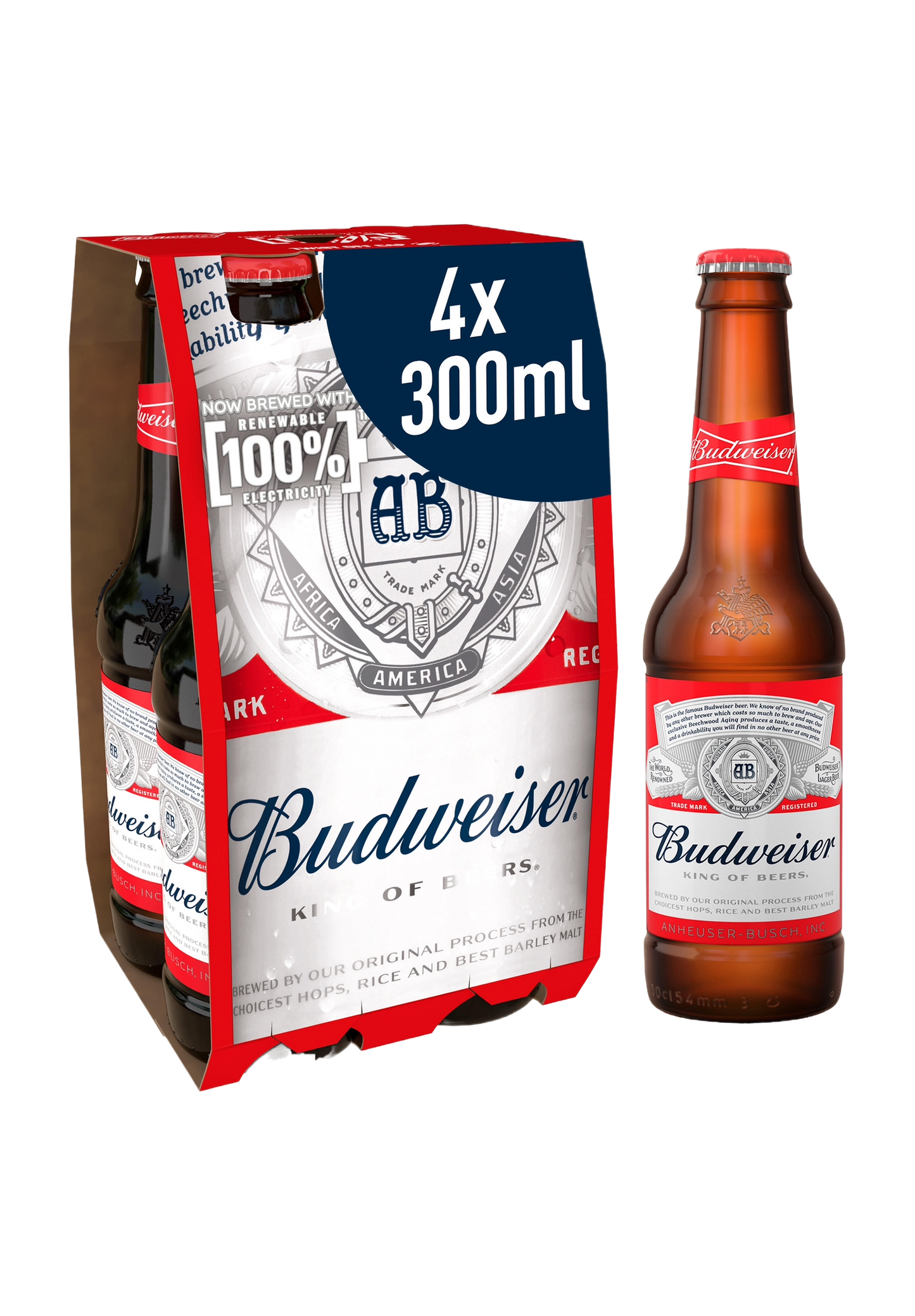 Budweiser 4 Pack x 300ml