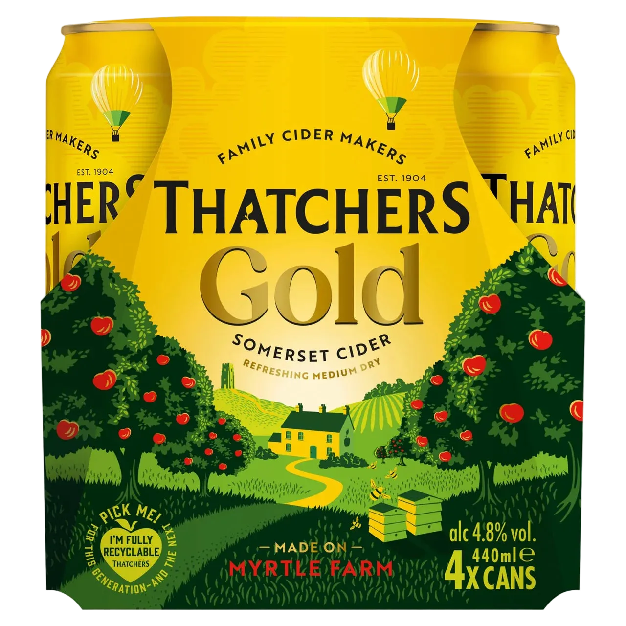 Thatchers Gold 4 Pack 440ml